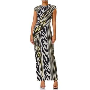 AFRM Cody Print Cap Sleeve Mesh Maxi Dress (Size: M)